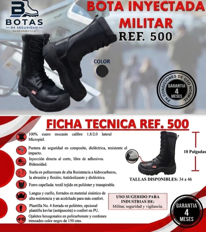 Botas de Seguridad Tipo Militar