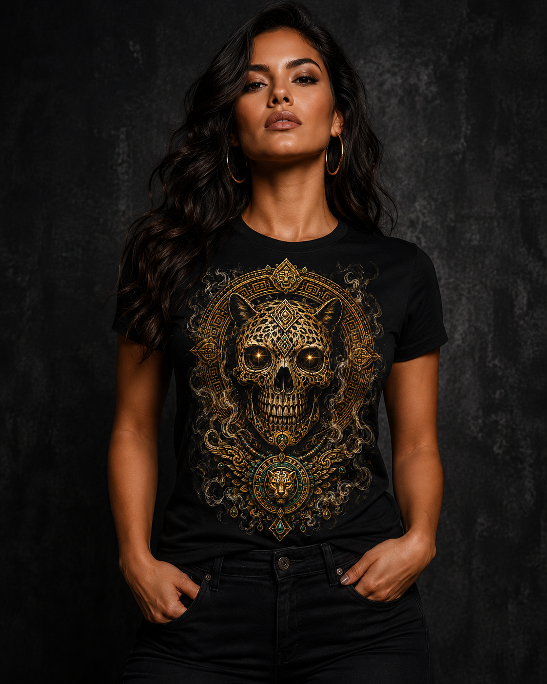 Playera Calavera Dorada