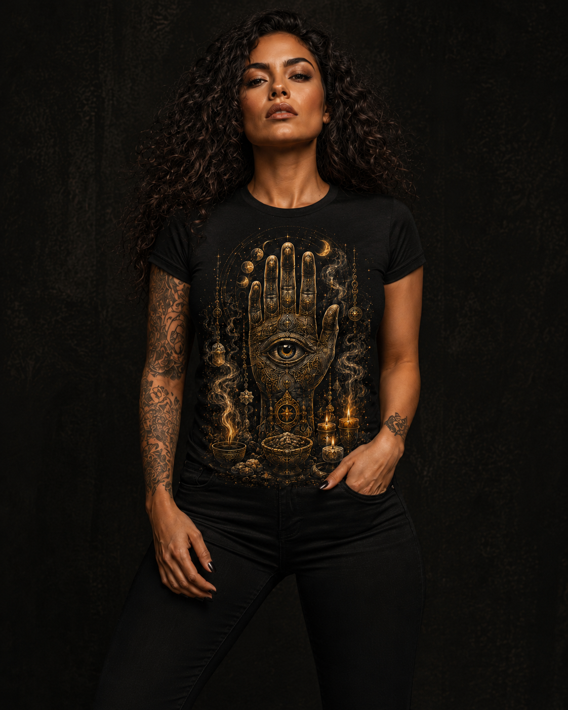 Playera Mística Mano de Fátima