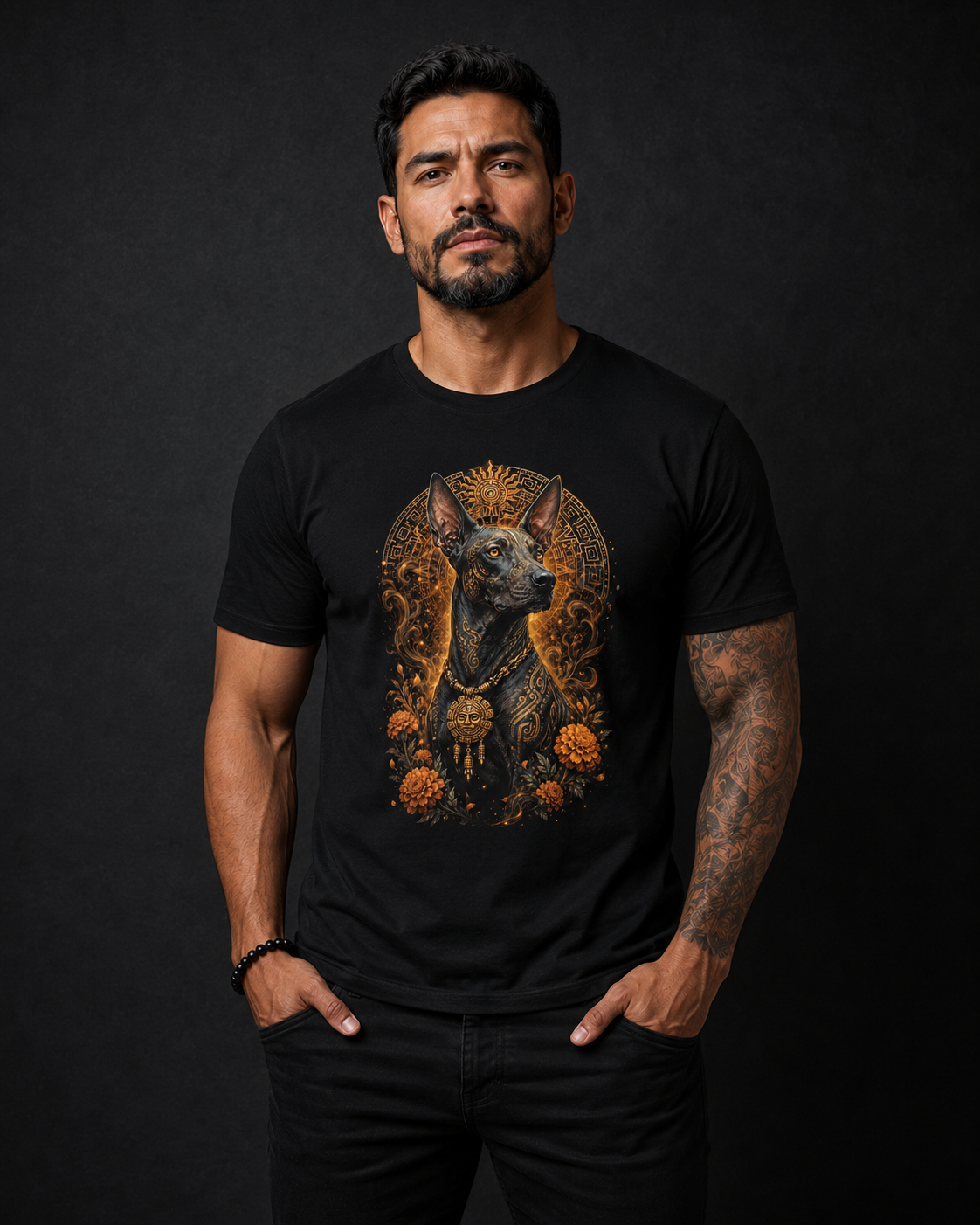 Playera Xoloitzcuintle Arte Azteca