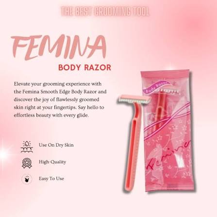 Treet Femina Stainless Steel Single Blade Disposable Razor, 5 Pcs