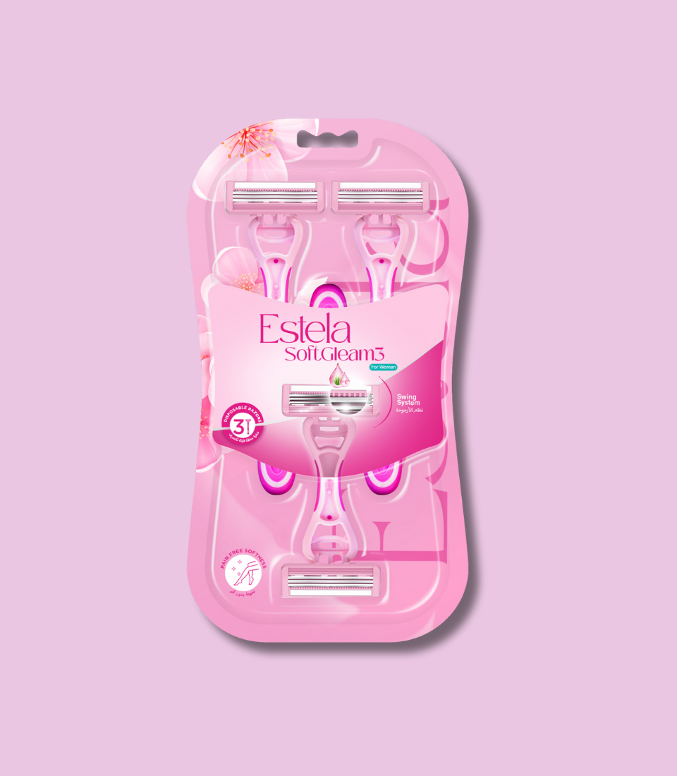 Estela Soft Gleam 3 Women Body Razor, For Women, 3-Pack