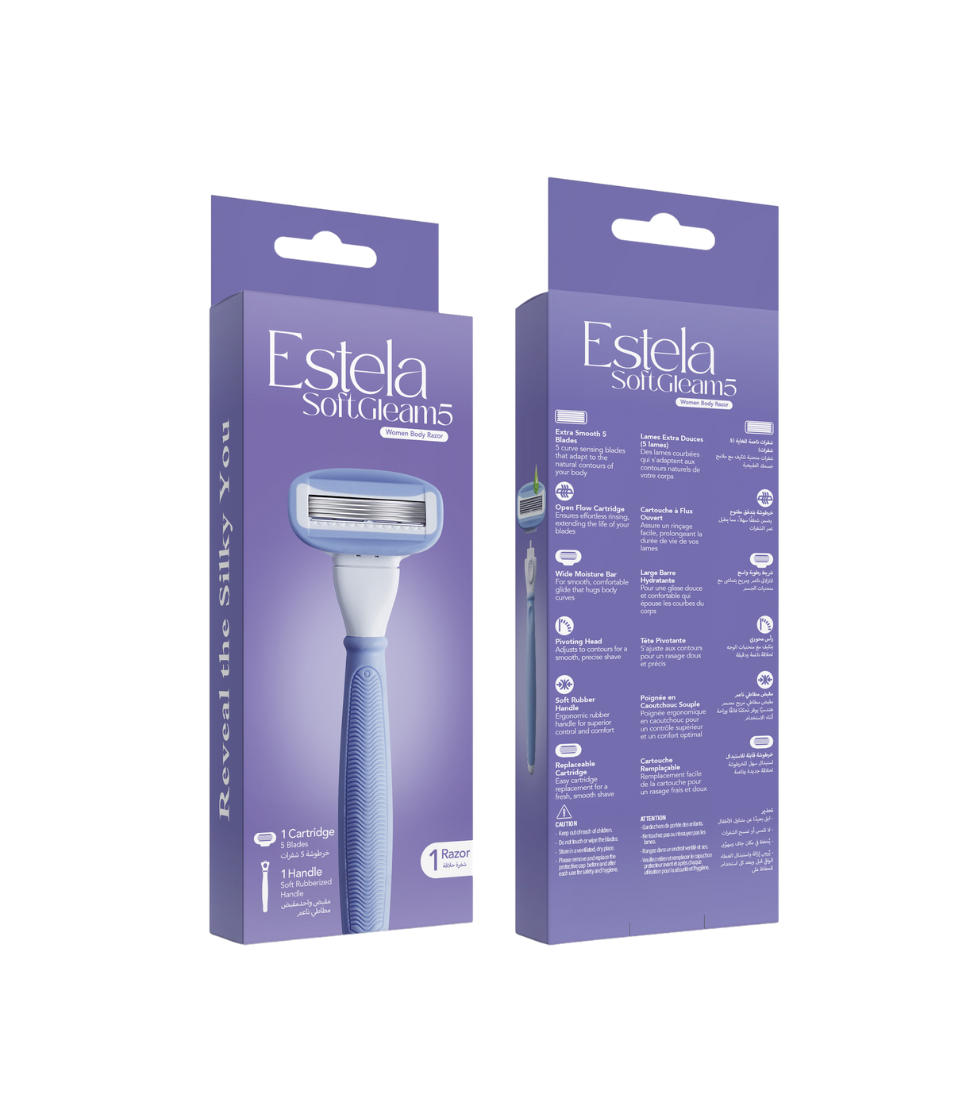 Estela Soft Gleam 5 Women Body Razor, For Women, 1-Pack