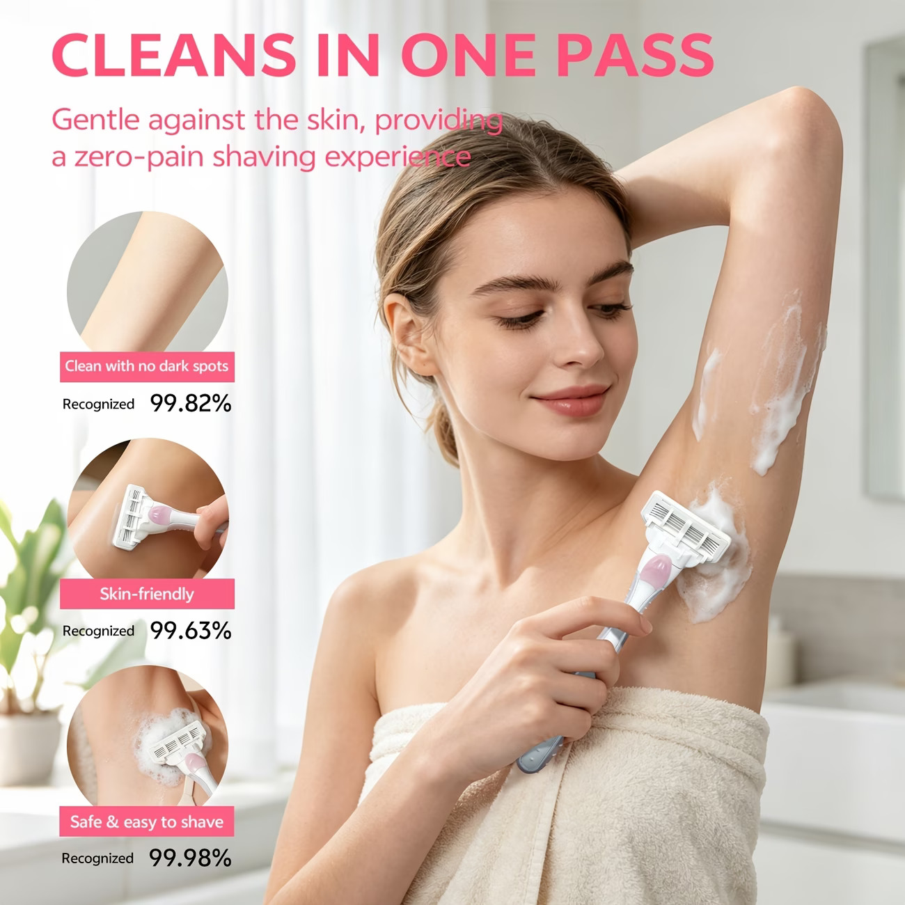 Women's Razor Set, with 5-Layer Stainless Steel Blades