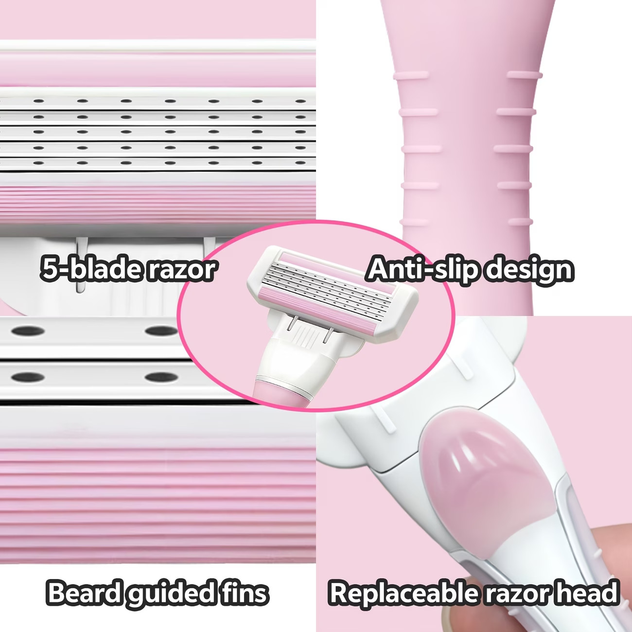 Women's Razor Set, with 5-Layer Stainless Steel Blades