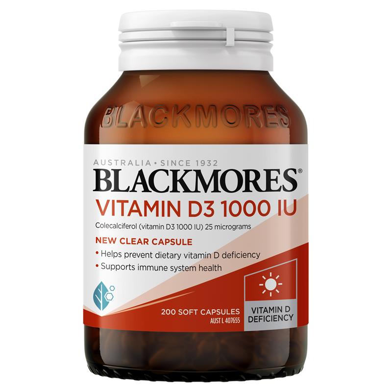 Blackmores Vitamin D3 1000 IU - 200 Caps