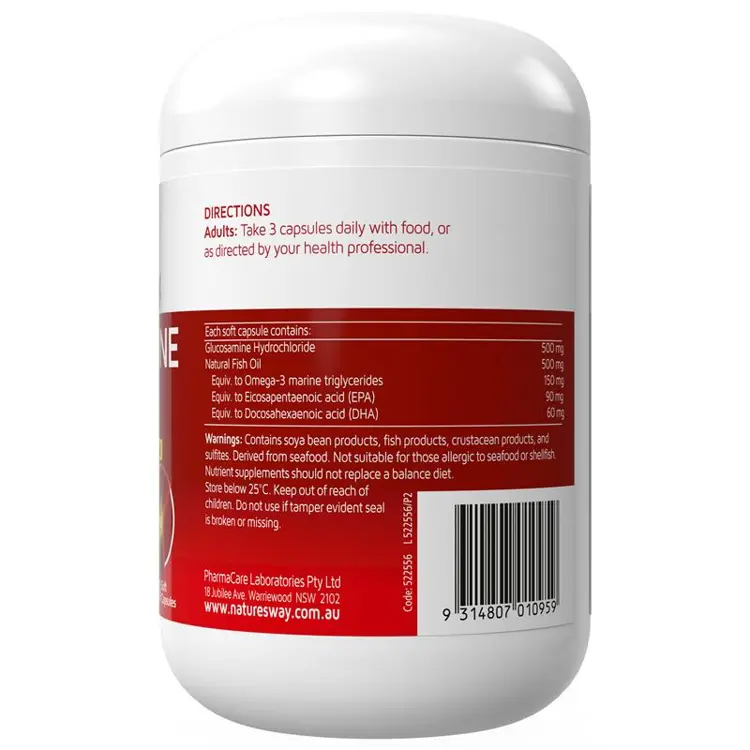 Nature's Way Glucosamine + Fish Oil - 200 Capsules