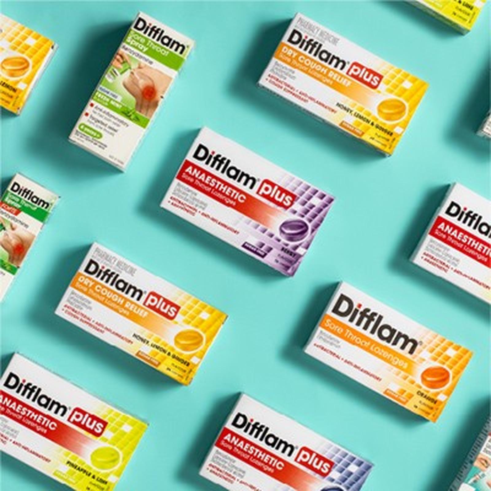 Difflam Plus Triple Action Sugar Free - 16 Lozenges (Permen Tenggorokan)