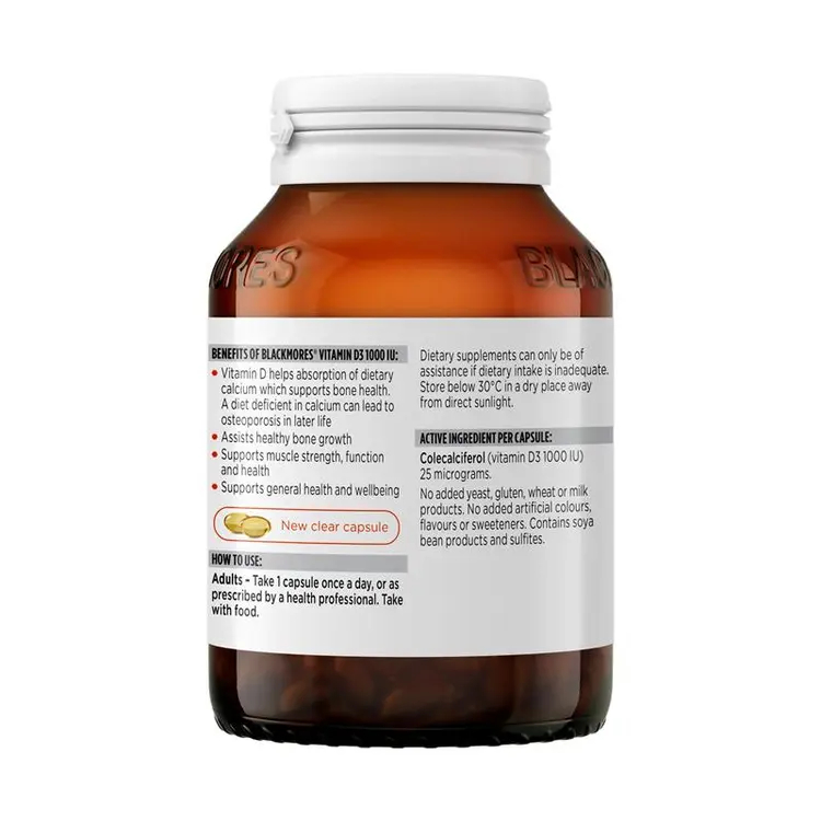 Blackmores Vitamin D3 1000 IU - 200 Capsules