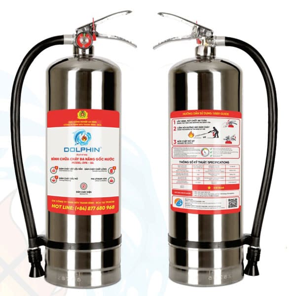 Bình chữa cháy inox Dolphin gốc nước 6.5 lít DPA-I6PL