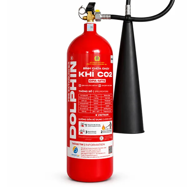 Bình chữa cháy khí CO2 5kg MT5 Dolphin (Thanh Bình-BCA)