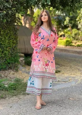 2 Pcs Women's Stitched Lawn Printed Co-Ord Set – Ready to Wear Summer Dress in Pakistan | Lureena