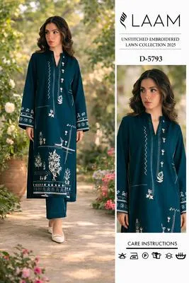 Women's Unstitched Embroidered Lawn Suit – Premium Ladies Dress Fabric in Pakistan | Lureena