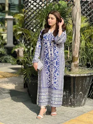 2 Pcs Stitched lawn suits for women in pakistan