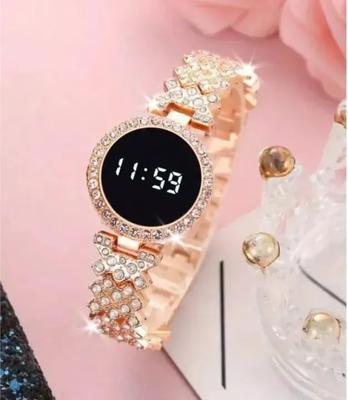 Luxury Digital Watch with Crystal Accents for Women – Elegant Ladies Fashion Wrist Watch in Pakistan | Lureena