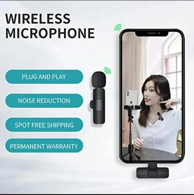 Premium Black Wireless Lavalier Microphone Type-C – Noise Reduction Mic for Live Streaming & Recording in Pakistan | Lureena
