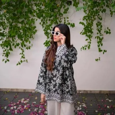 2 Pcs Women's Digital Printed Co-Ord Set – Front & Back Allover Printed Medium Size in Pakistan | Lureena