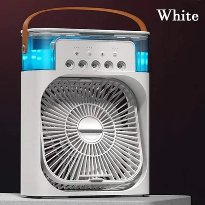 White Air Humidifier Fan 20W Portable – USB Rechargeable Cooling Mist Fan in Pakistan | Lureena