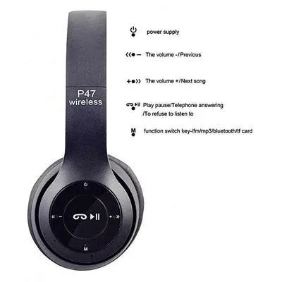 Wireless Bluetooth Headphones P47 Black