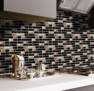 PVC Wall Sticker Set Black Beige Gold 96pcs