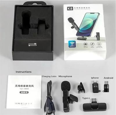 Premium Black Wireless Lavalier Microphone Type-C – Noise Reduction Mic for Live Streaming & Recording in Pakistan | Lureena
