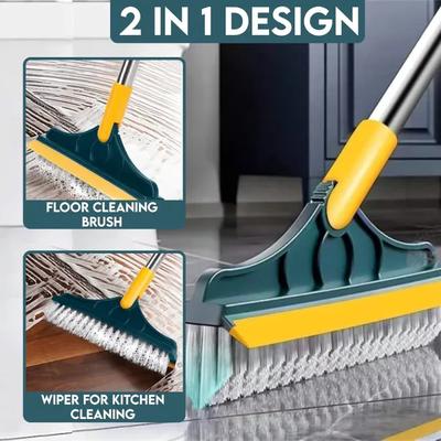 Two-in-One Floor Scrubber Wiper Brush for Tiles