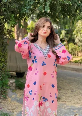 2 Pcs Women's Stitched Lawn Printed Co-Ord Set – Ready to Wear Summer Dress in Pakistan | Lureena