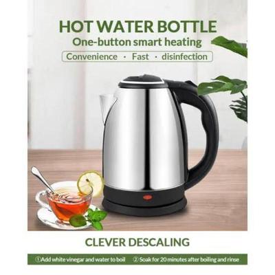 Cordless Electric Kettle 1500W 2L Stainless Steel with Black Handle – Fast Boil Water Kettle in Pakistan | Lureena