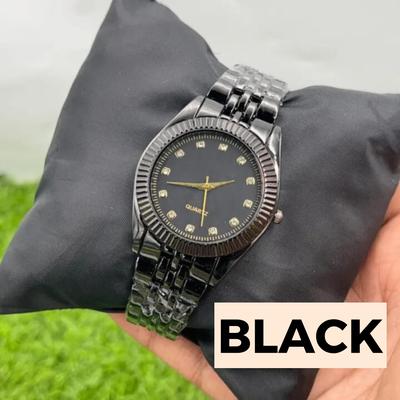 Men's Quartz Watch Stainless Steel Chain Strap White Gold – Luxury Analogue Wrist Watch in Pakistan | Lureena