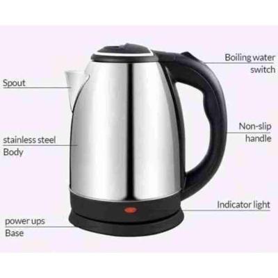 Cordless Electric Kettle 1500W 2L Stainless Steel with Black Handle – Fast Boil Water Kettle in Pakistan | Lureena