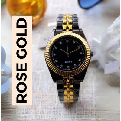 Men's Quartz Watch Stainless Steel Chain Strap White Gold – Luxury Analogue Wrist Watch in Pakistan | Lureena