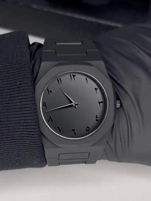 Men's Black Geometric Arabic Dial Watch – Lightweight Fashion Wrist Watch in Pakistan | Lureena