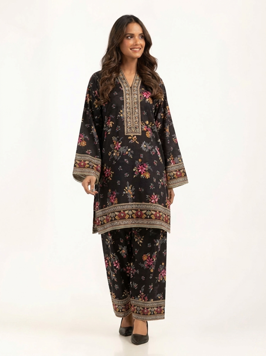 2 Piece Printed Lawn Suit for Women's