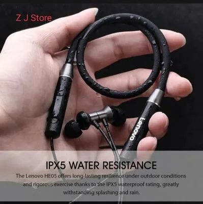 Lenovo Neckband Bluetooth 5.1 Wireless Earbuds – Magnetic Sports Earphones Black in Pakistan | Lureena