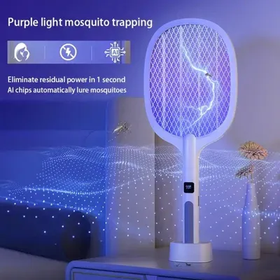 M4 2-in-1 Electric Mosquito Swatter Lamp – Rechargeable Mosquito Killer Racket in Pakistan | Lureena