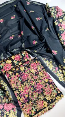 3 Pcs Women's Stitched Lawn Embroidered Suit – Elegant Ladies Summer Dress in Pakistan | Lureena