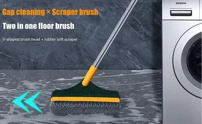 Two-in-One Floor Scrubber Wiper Brush for Tiles