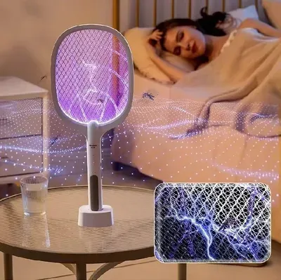 M4 2-in-1 Electric Mosquito Swatter Lamp – Rechargeable Mosquito Killer Racket in Pakistan | Lureena