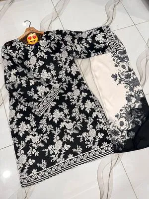2 Pcs Women's Digital Printed Co-Ord Set – Front & Back Allover Printed Medium Size in Pakistan | Lureena