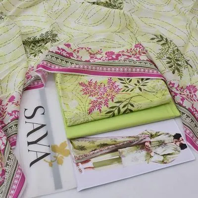 3 Piece Printed Lawn Suit Unstitched Pakistan