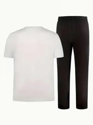 Men Printed Dri Fit Track Suit White Black XL – Premium Sports Wear for Gym & Running in Pakistan | Lureena