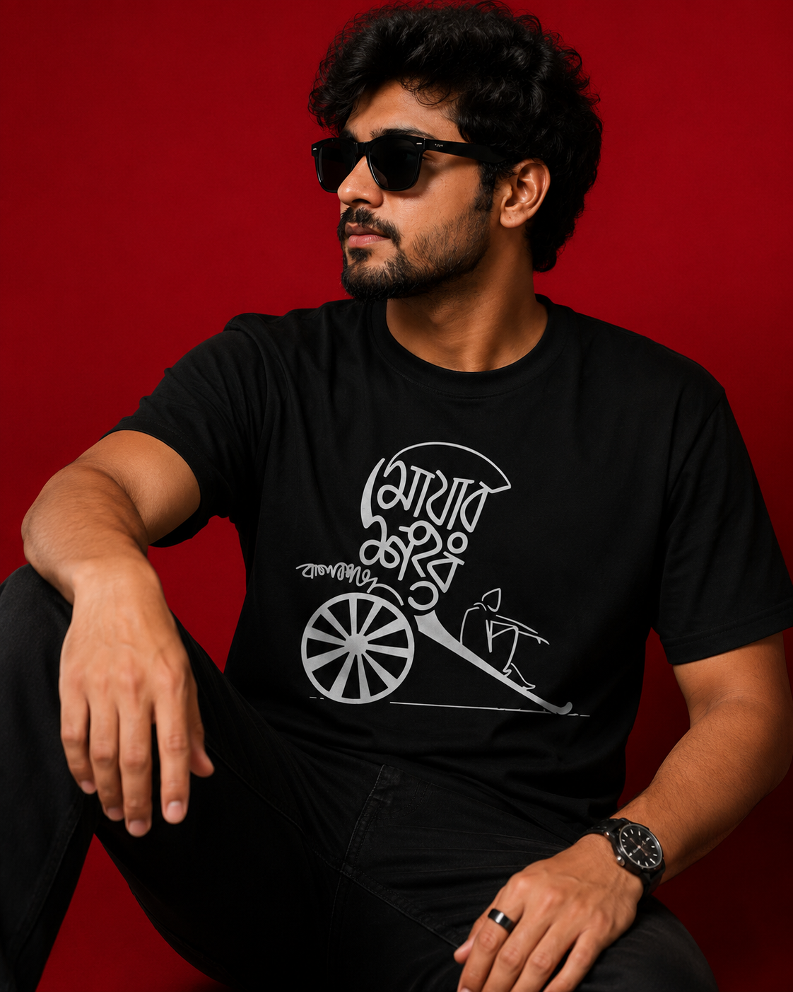 Kolkata Rickshaw Graphic T-Shirt