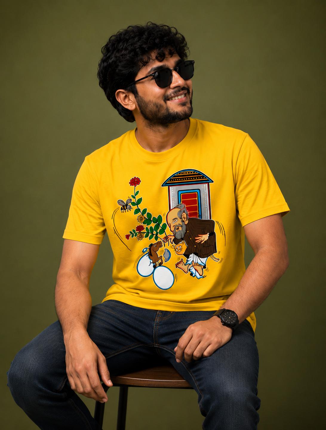 Yellow Graphic Print T-Shirt