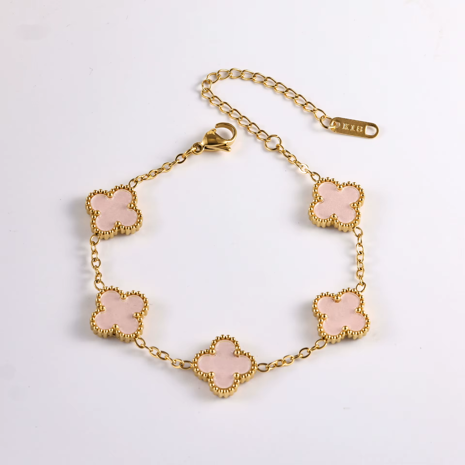 Pulseira Trevo Rosa