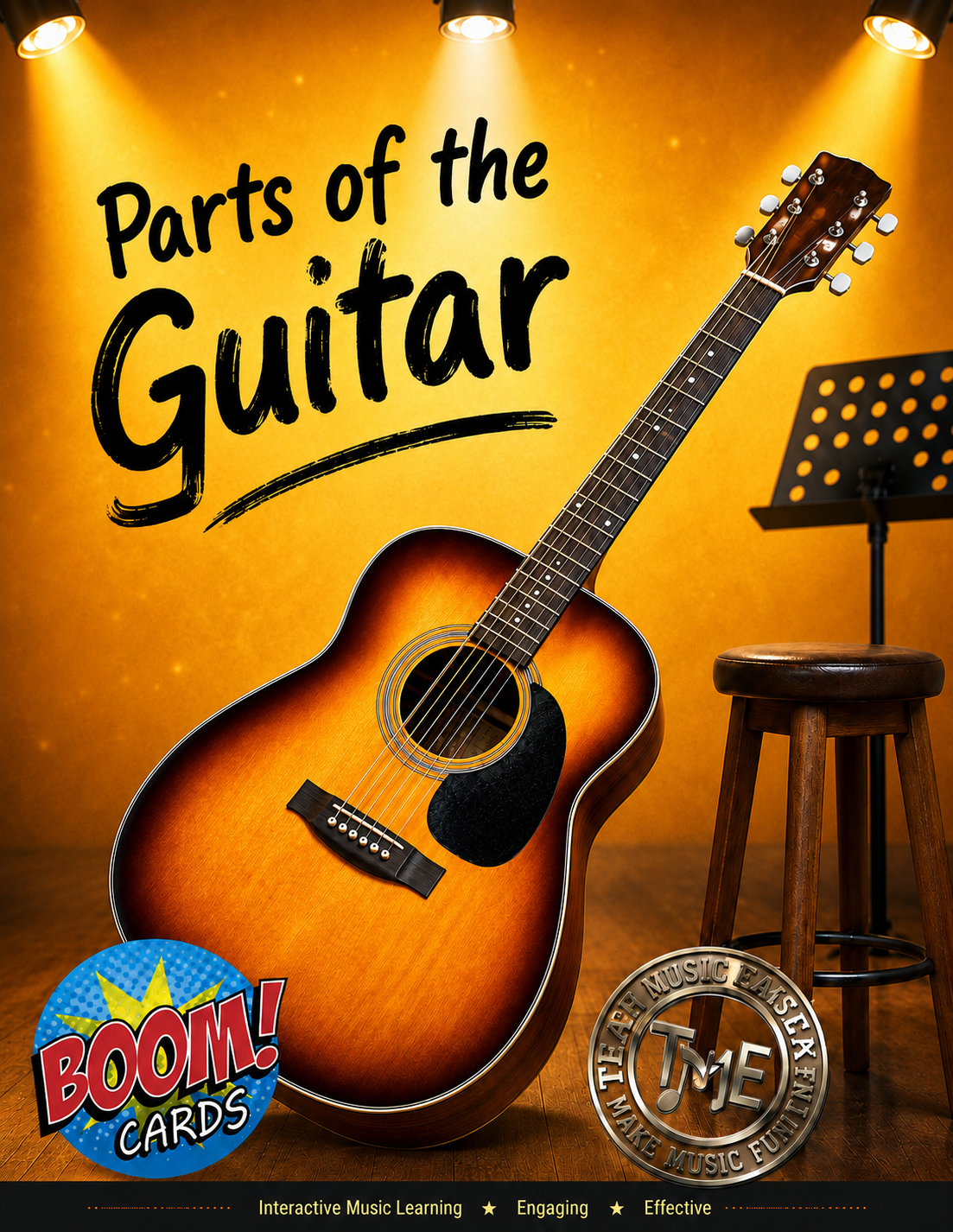 Parts of the Guitar Digital Learning Cards