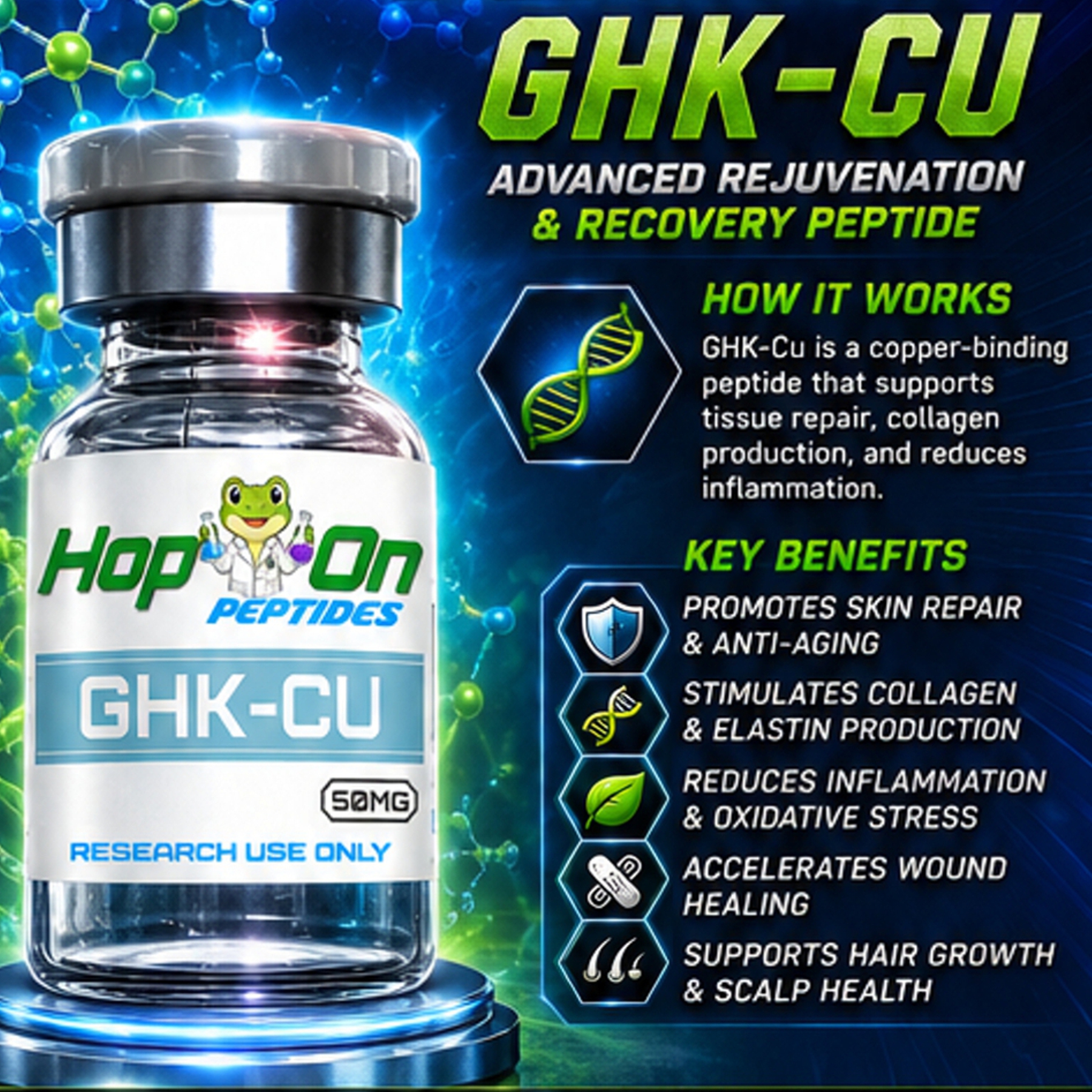 GHK-CU Peptide 100mg - Research Use Only
