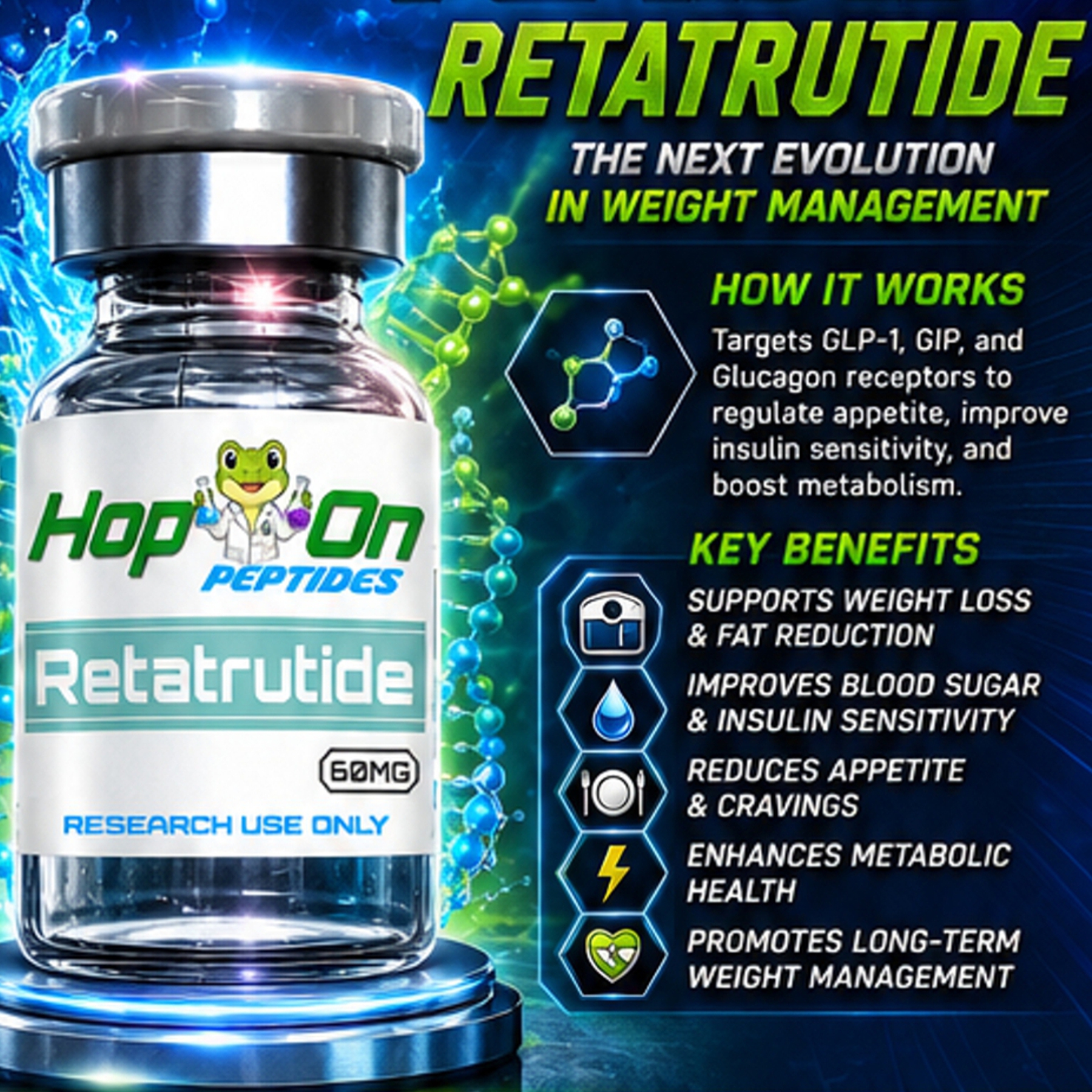 Retatrutide Peptide 60mg - Research Use Only