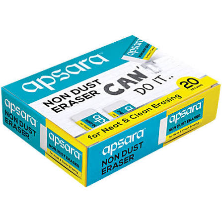 Apsara Non Dust Eraser (20 Pack)