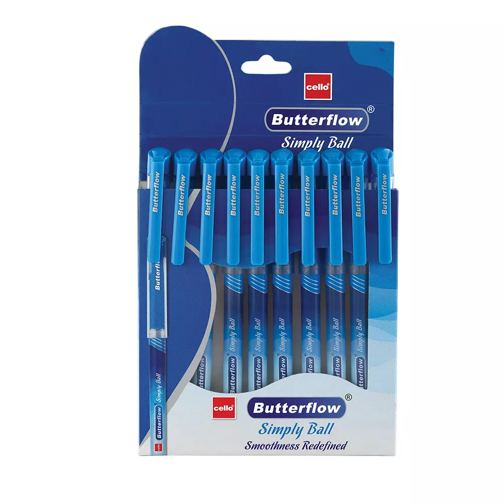 Cello Butterflow Simply Ball Pens (Pack of 10)