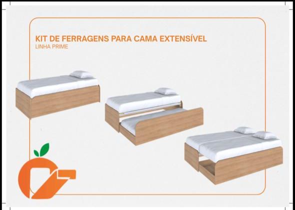 Kit de Ferragens Cama Extensível